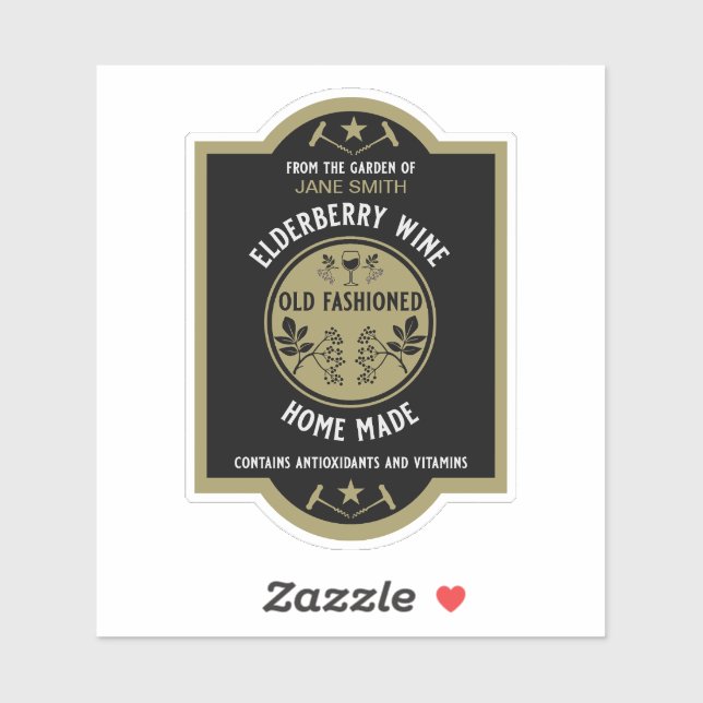 Adesivo Elderberry casada personalizada (Folha)