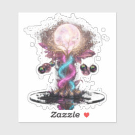 Adesivo Electric Blue Neon Blossom Transparent Sticker