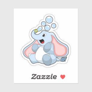 Adesivo Elefante com bolhas de água