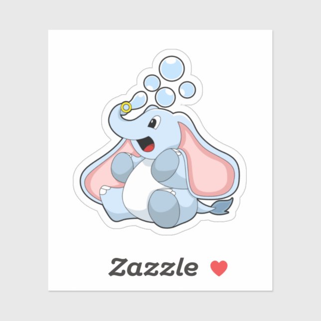 Adesivo Elefante com bolhas de água (Folha)