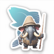 elefante com um estilo de pesca fiável