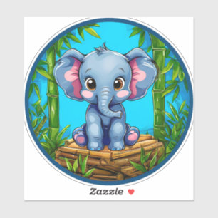 Adesivo Elefante de desenho animado