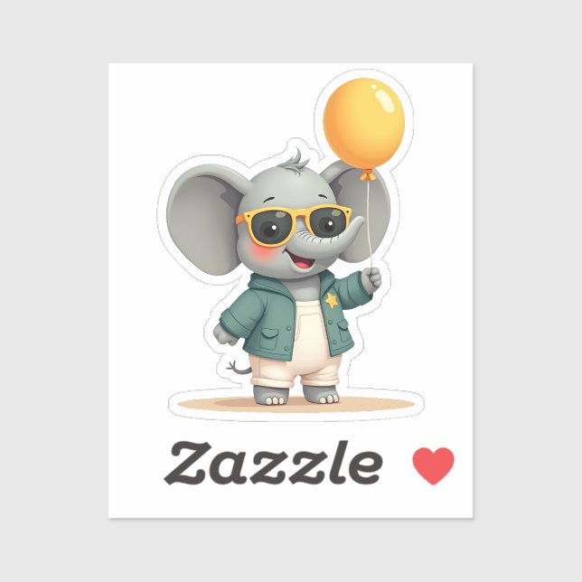 Adesivo Elefante de festa alegre | Pal de Celebração Bonit (Folha)