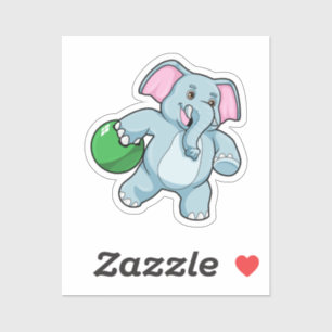 Adesivo Elefante em Boliches com Bola de boliche