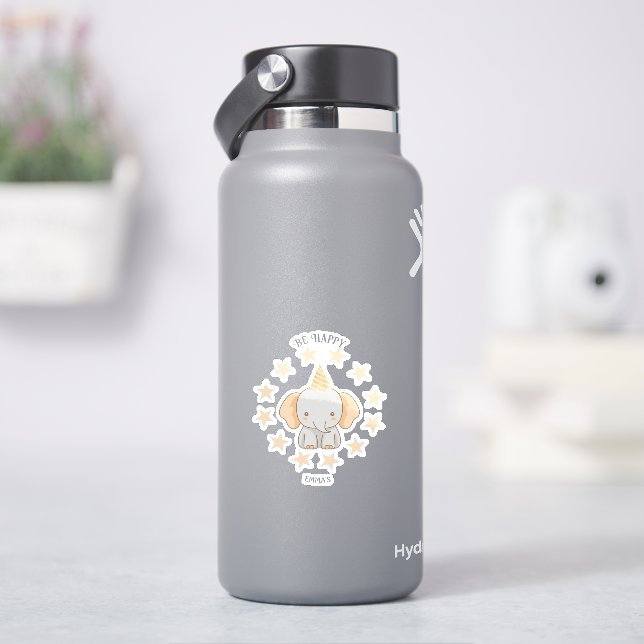 Adesivo Elefante Fofo Personalizado (HidroFlask)