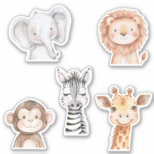 Adesivo Elefante Girafa Leão Macaco Zebra