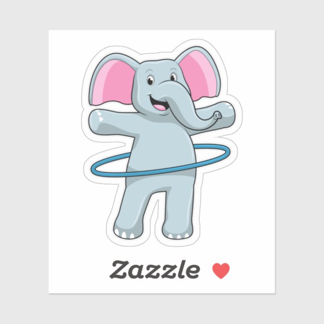 Adesivo Elefante na Malhação com pneus Malhações (Folha)