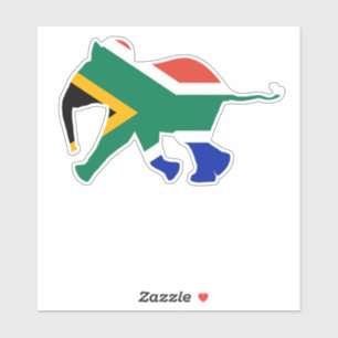 Adesivo Elefante nas cores do sul - bandeira africana do