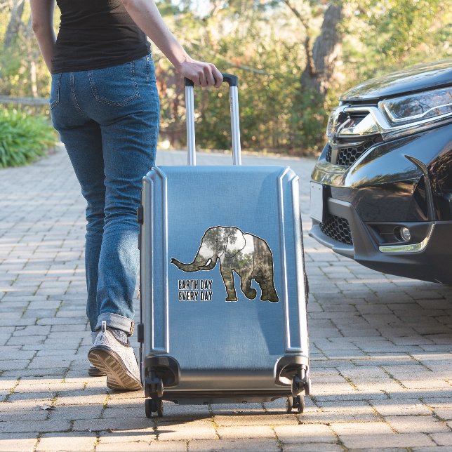 Adesivo Elefante nas ruínas do Camboja: Palito do Dia da T (Mala Insitu)