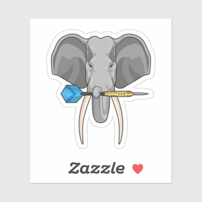 Adesivo Elefante nas Trevas com Dart (Folha)