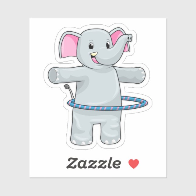 Adesivo Elefante no Esporte com pneus de Malhação (Folha)