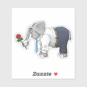 Adesivo Elefante Romântico Bonito
