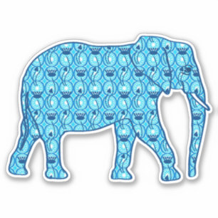 Adesivo Elefante, turquesa e branco da flor de Lotus