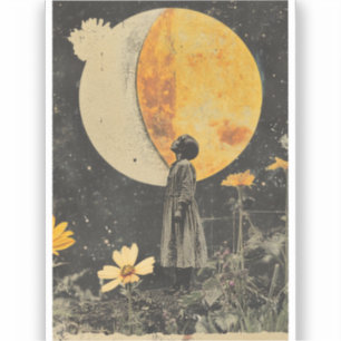 Adesivo Elegância Lua - Mulher com Lua