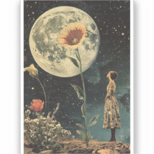 Adesivo Elegância Lua - Mulher com Lua