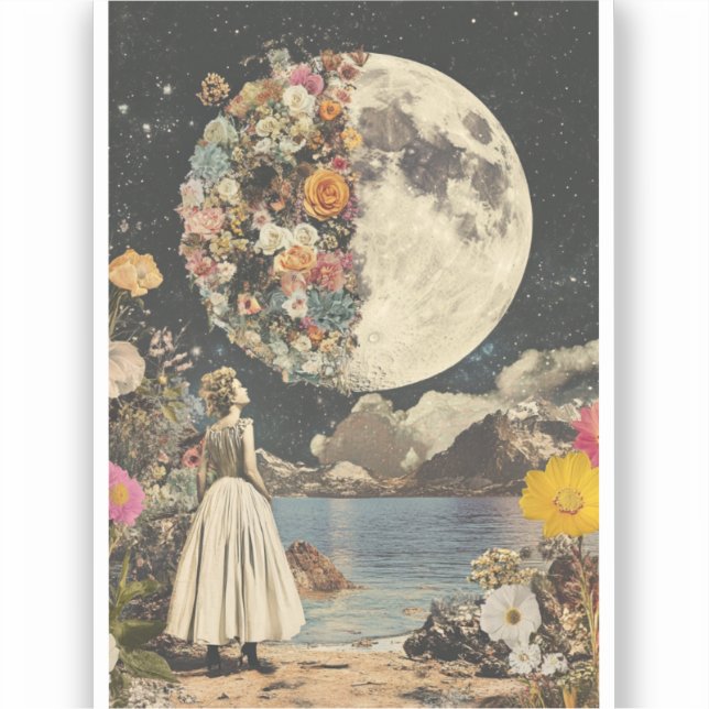 Adesivo Elegância Lua - Mulher com Lua (2) (Frente)