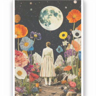 Adesivo Elegância Lua - Visão Traseira da Mulher com Lua 3