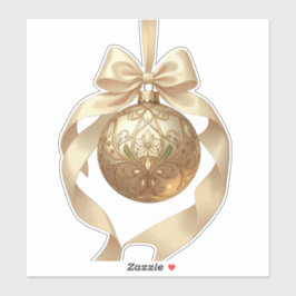 Adesivo Elegant Christmas Ornament Beige and Brown