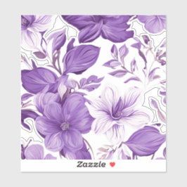 Adesivo Elegant floral pattern in purple tones