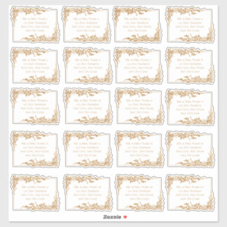 Adesivo Elegant Gold Floral Leaf Address Labels