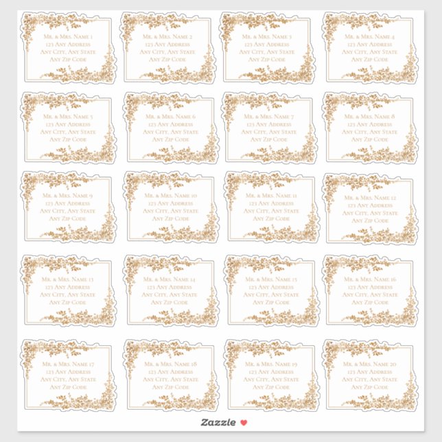 Adesivo Elegant Gold Floral Leaf Address Labels (Folha)