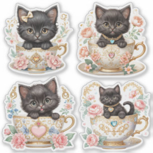 Adesivo Elegant Kitten em Stickers de Xícara de Chá -  Des