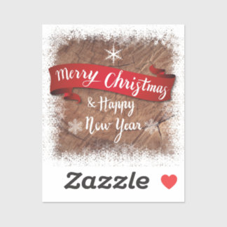 Adesivo Elegant Merry Christmas Script White Snowflakes
