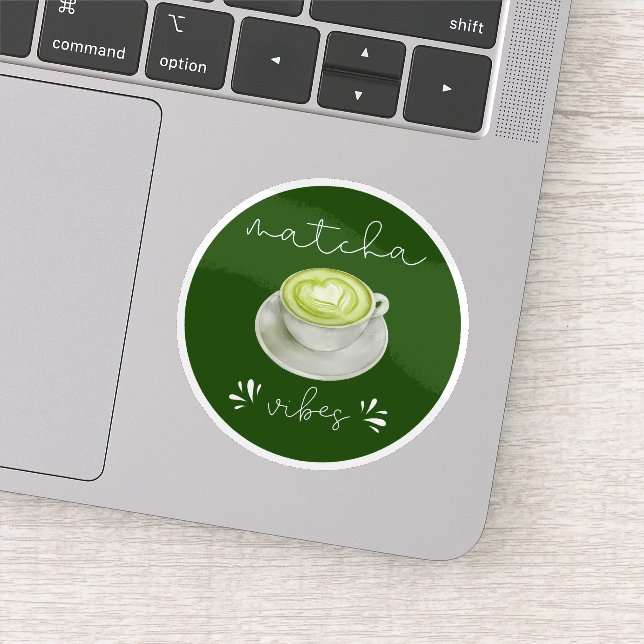 Adesivo Elegant Modern Script Matcha Vibes (Detalhe)