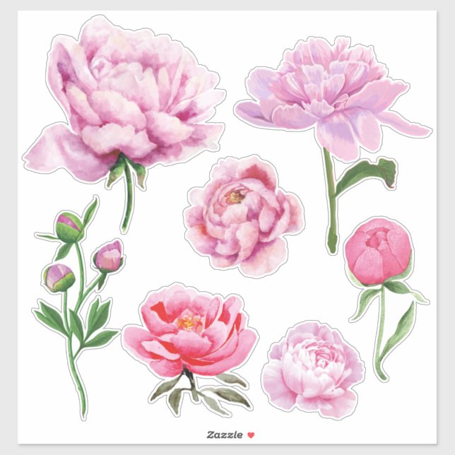 Adesivo Elegant Pink Peony  (Folha)