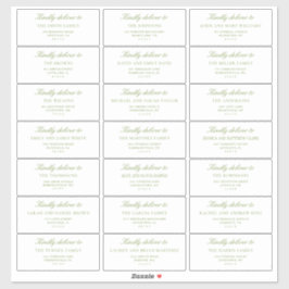 Adesivo Elegant Sage Green Wedding Guest Address Labels