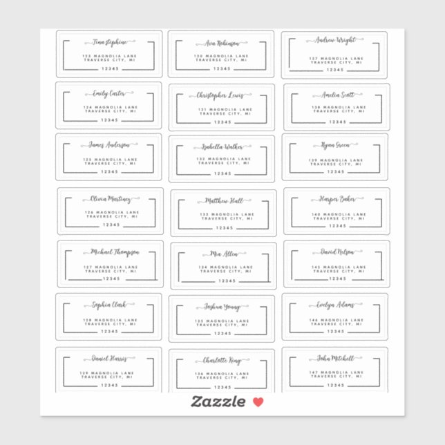 Adesivo Elegant Script Wedding Guest Address Labels (Folha)