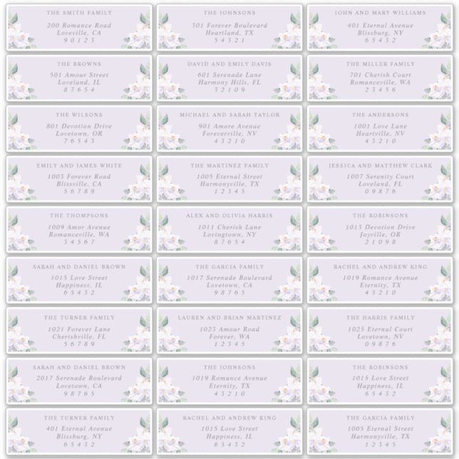 Adesivo Elegant Watercolor Orchids Guest Address Labels (Frente)