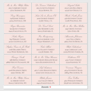 Adesivo Elegante Blush Cinza Script 24 Endereço de Convid