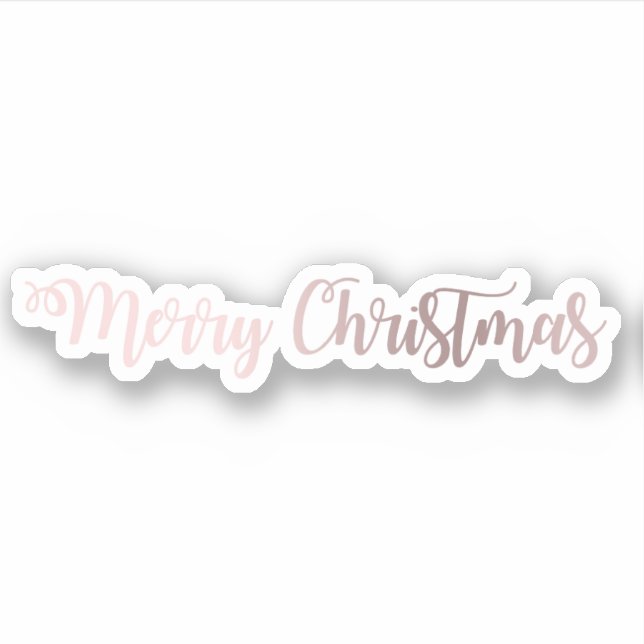 Adesivo Elegante, bonito rosa de ouro, Feliz Natal (Frente)
