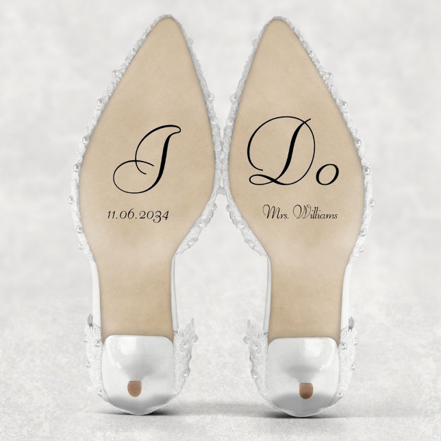 Adesivo Elegante Clássico I Do Bride Calçados Casamentos P (Classic Elegant I Do Bride Wedding Shoes Custom Sticker
)