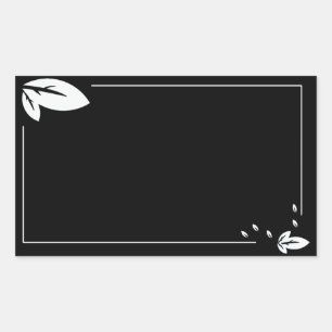adesivo elegante de etiqueta retangular de folha d