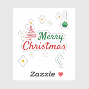 Adesivo Elegante Design de Natal Feliz