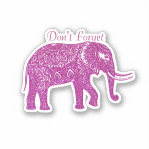 Adesivo Elegante elefante rosa personalizado