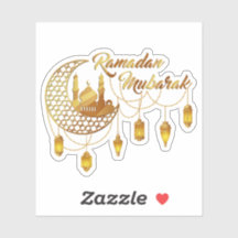 Elegante Ouro Ramadan Mubarak Mesquita & Lanternas
