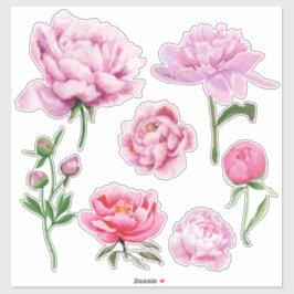 Adesivo Elegante Peônia Rosa