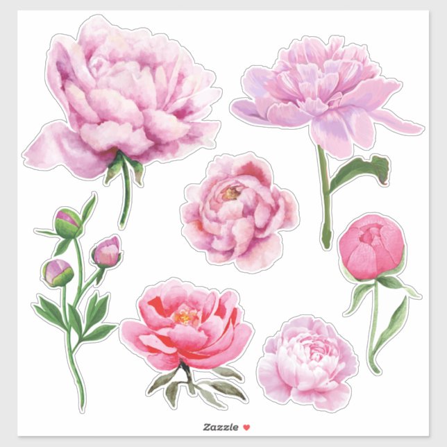 Adesivo Elegante Peônia Rosa (Folha)