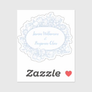 Adesivo Elegante Recepção de Casamento Azul Floral Casa Ab