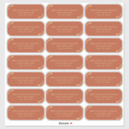 Adesivo Elegante Terracotta e Dourada Morada de Convidado