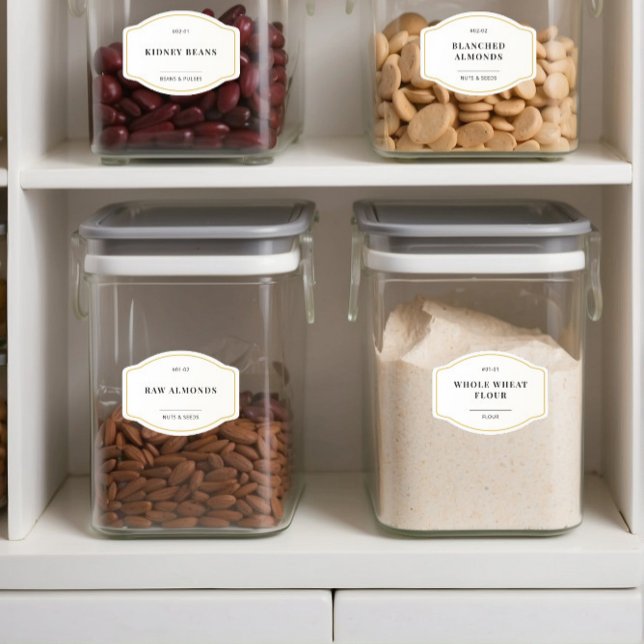 Adesivo Elegante White Modern Dourado Borda Crachá (Criador carregado)