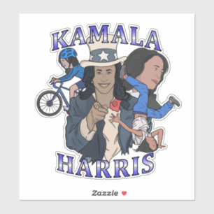 Adesivo Eleição de Kamala Harris no Estilo Rap Pirata