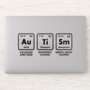 Adesivo Elementos de consciência do autismo Mesa periódica