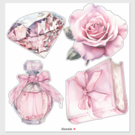 Adesivo Elementos de Coquete de Aquarela