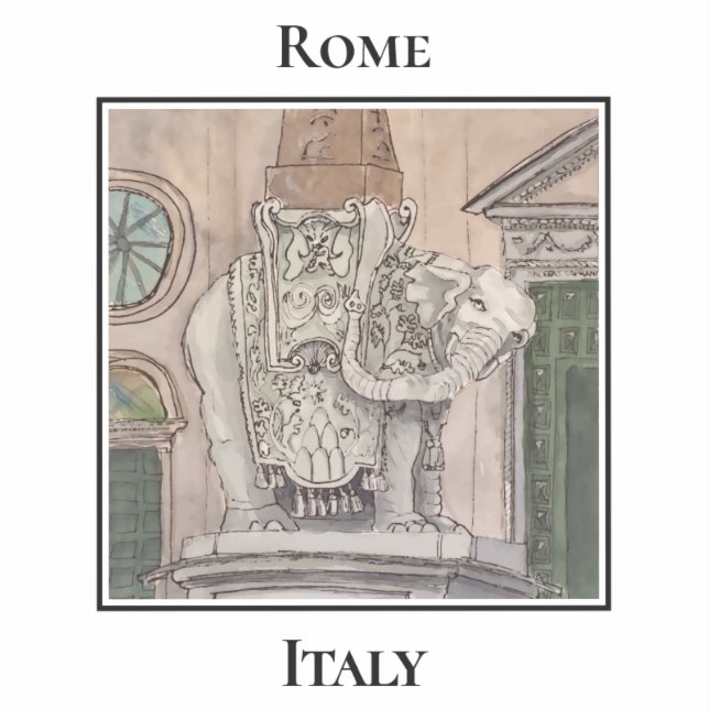 Adesivo Elephant and Obelisk, Rome's Piazza della Minerva (Frente)