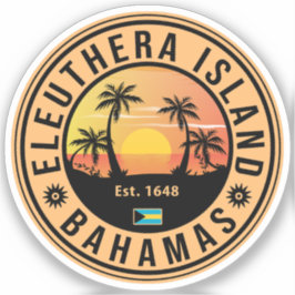 Adesivo Eleuthera Island Bahamas Retro Sunset Souvenirs