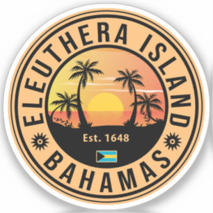 Adesivo Eleuthera Island Bahamas Retro Sunset Souvenirs